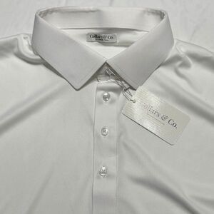 Collars & Co Mens 2XL Tall White Performance Polo Semi Spread Collar NWT